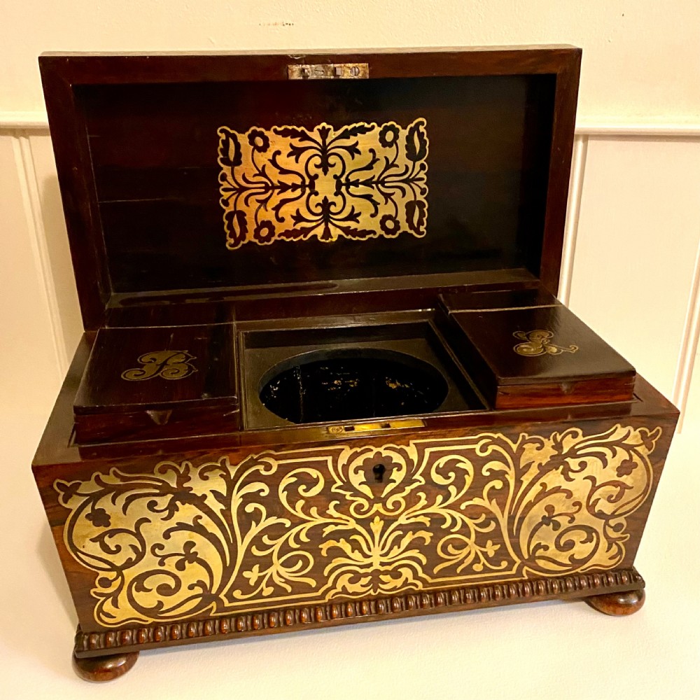 19th century sarcophagus rosewood tea caddy View III