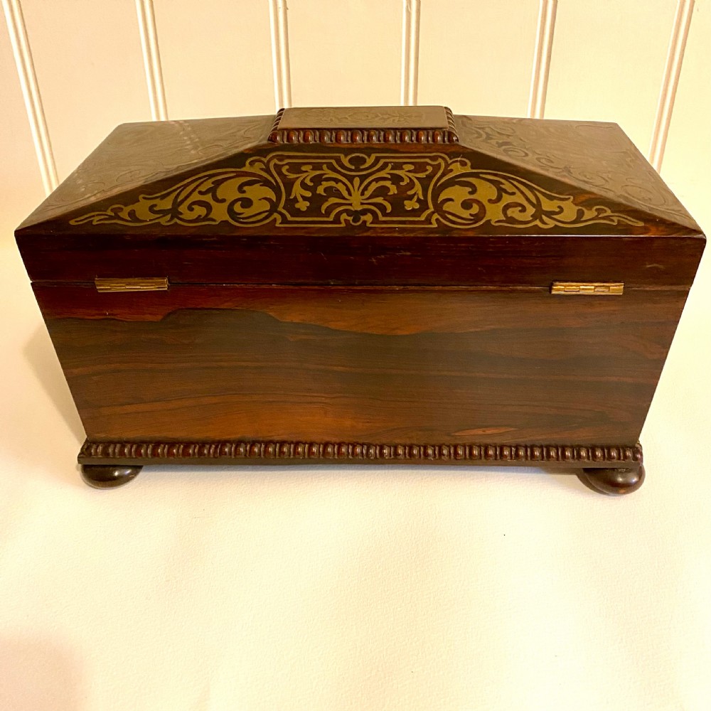 19th century sarcophagus rosewood tea caddy View IX