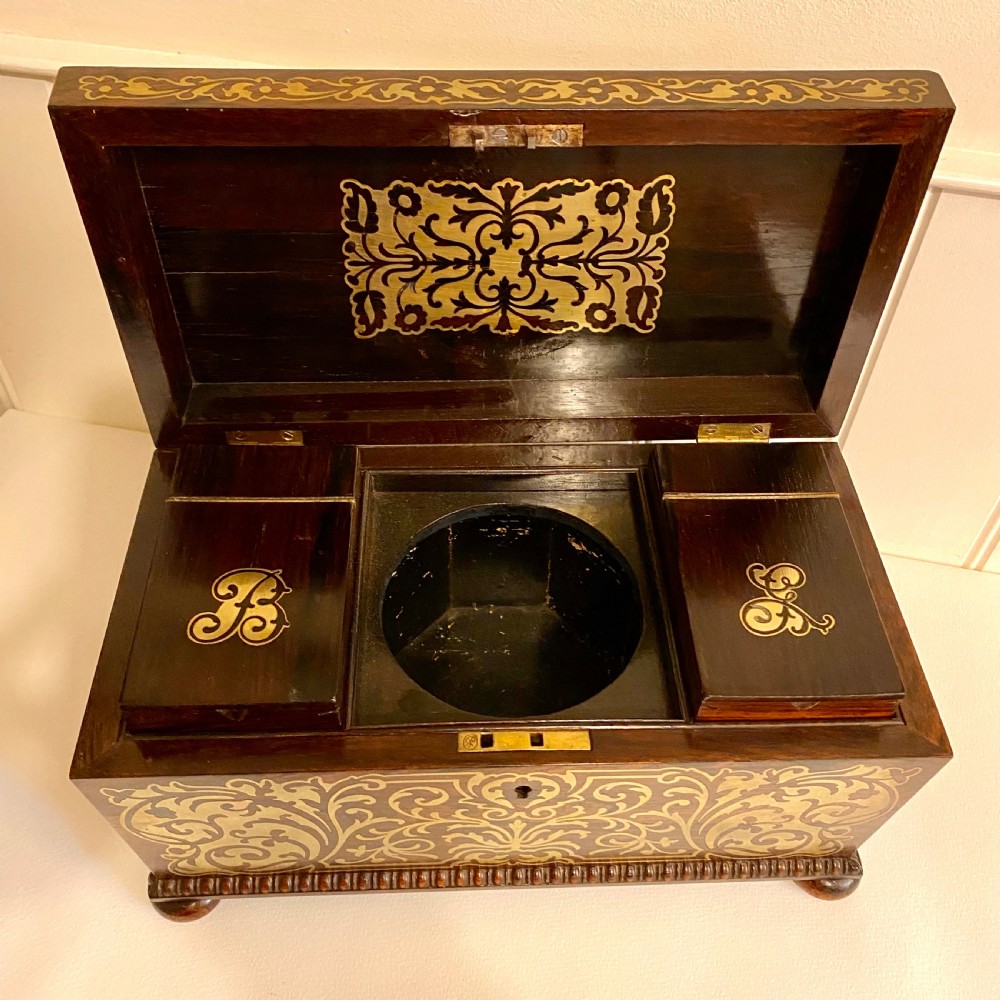 19th century sarcophagus rosewood tea caddy View X