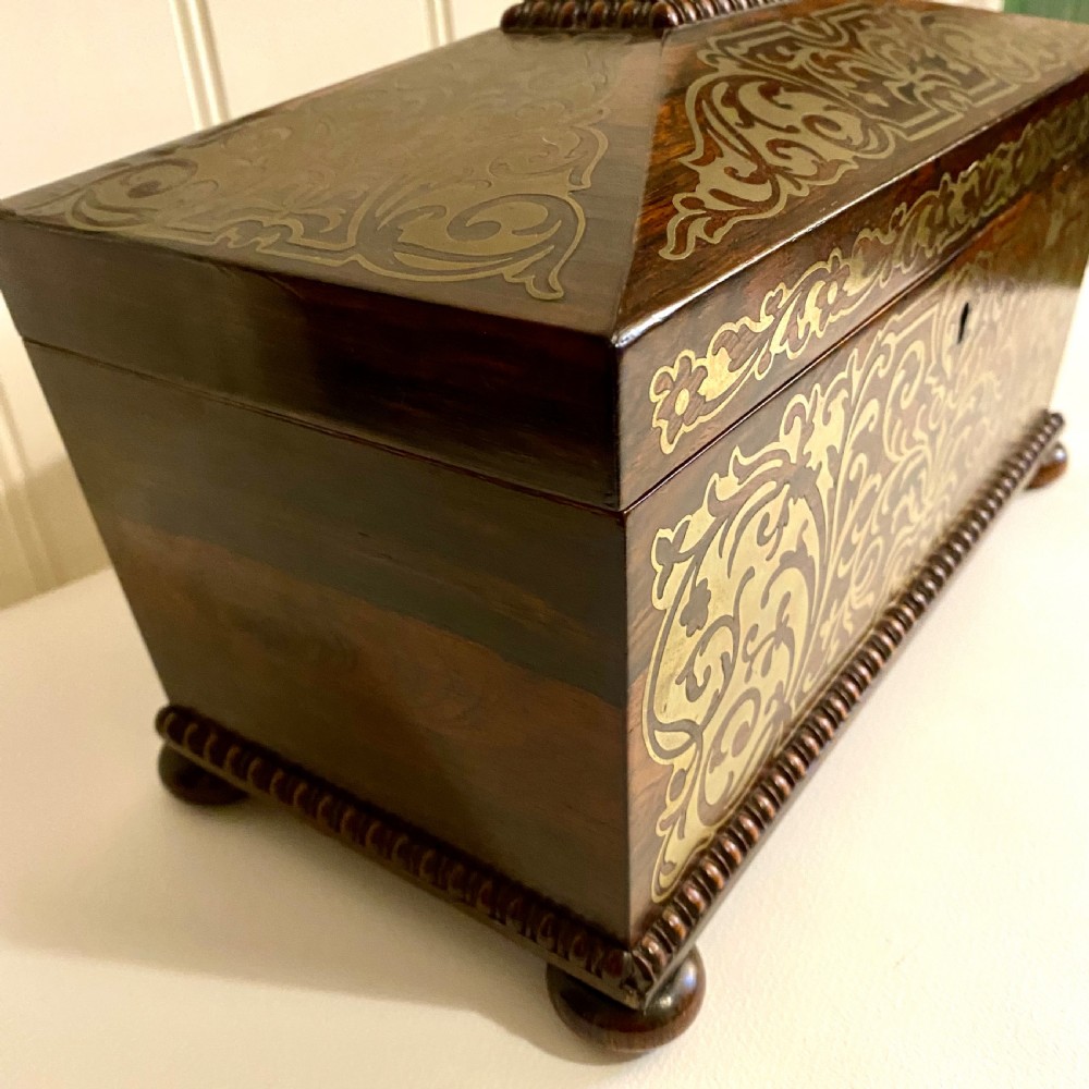 19th century sarcophagus rosewood tea caddy View XI