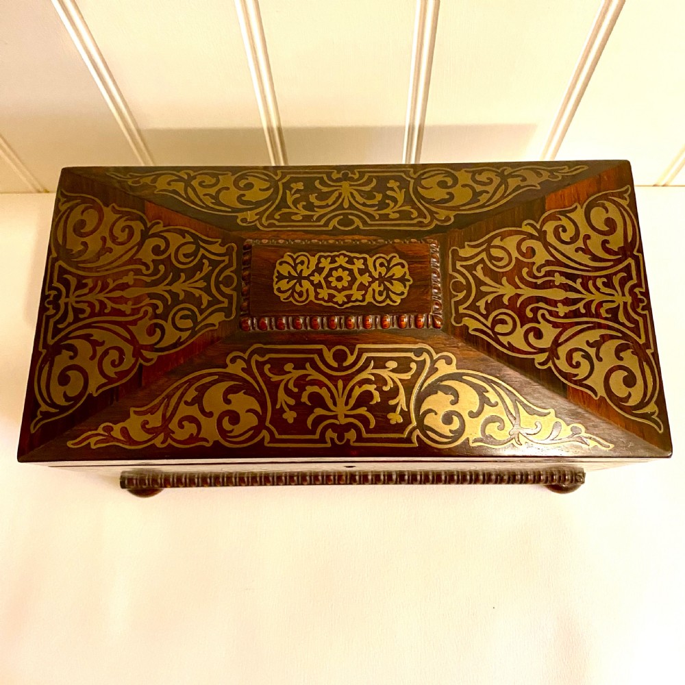 19th century sarcophagus rosewood tea caddy View XII