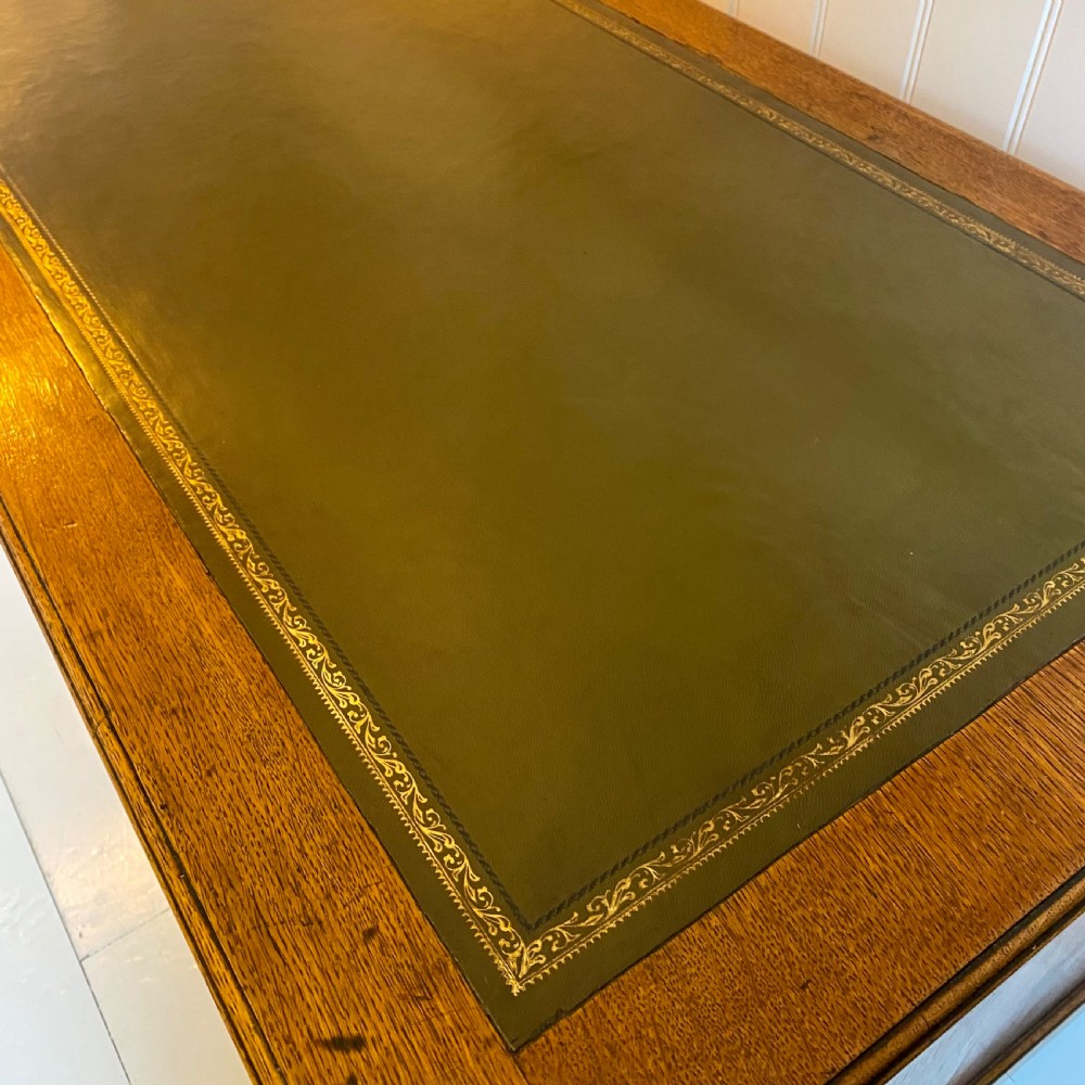 19th century oak pedestal desk View II