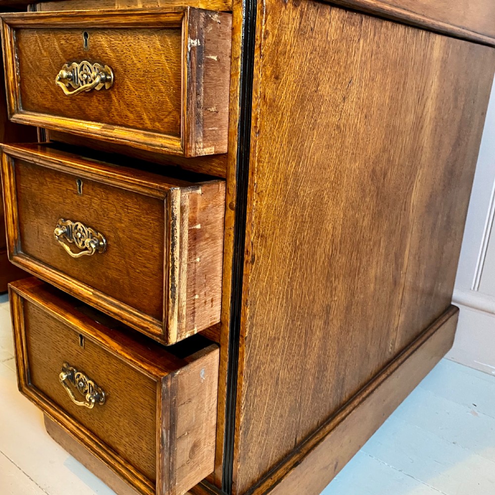 19th century oak pedestal desk View III