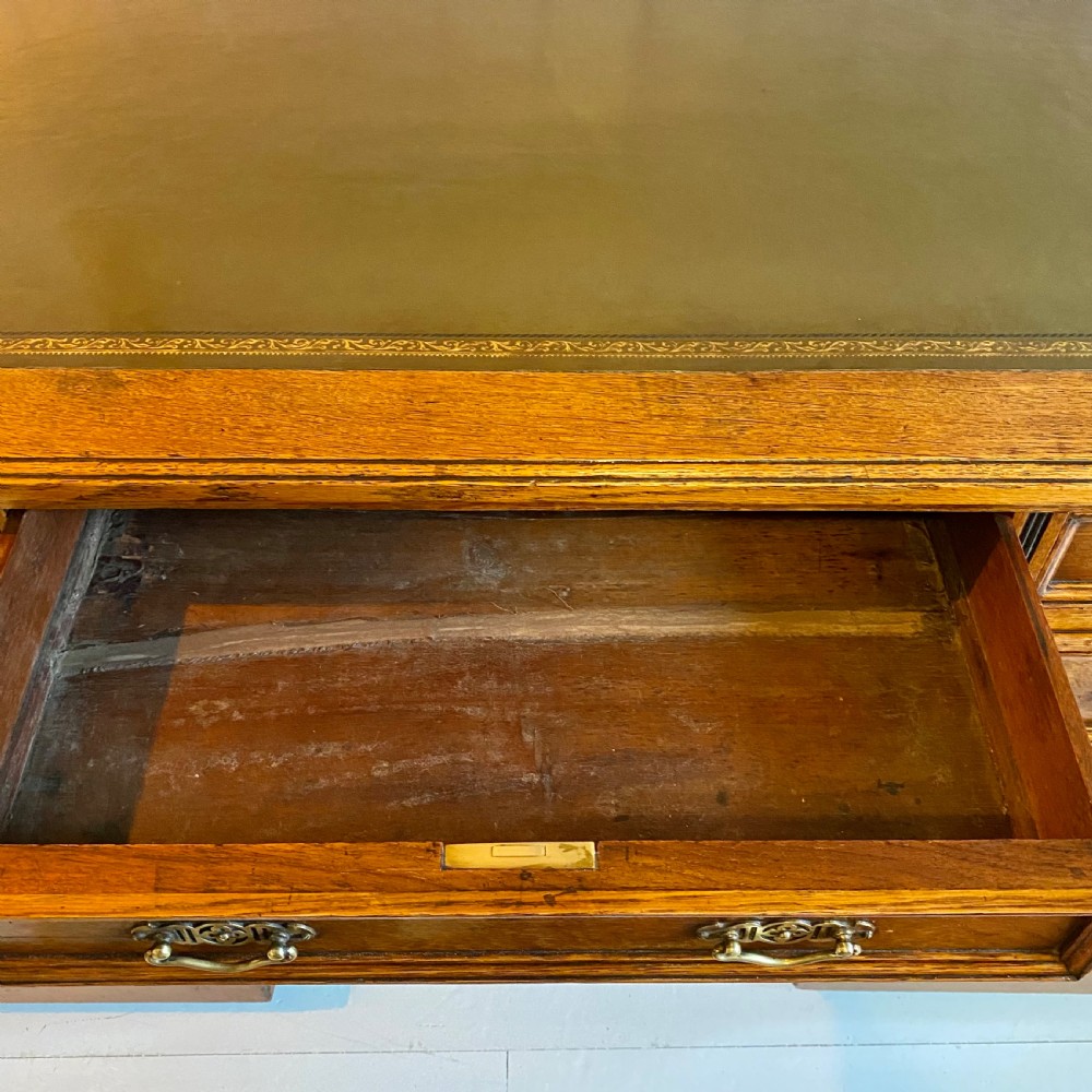 19th century oak pedestal desk View VII