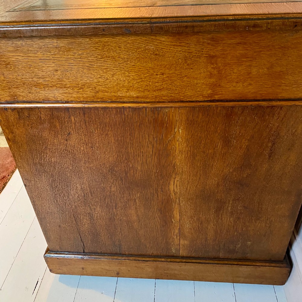 19th century oak pedestal desk View IX