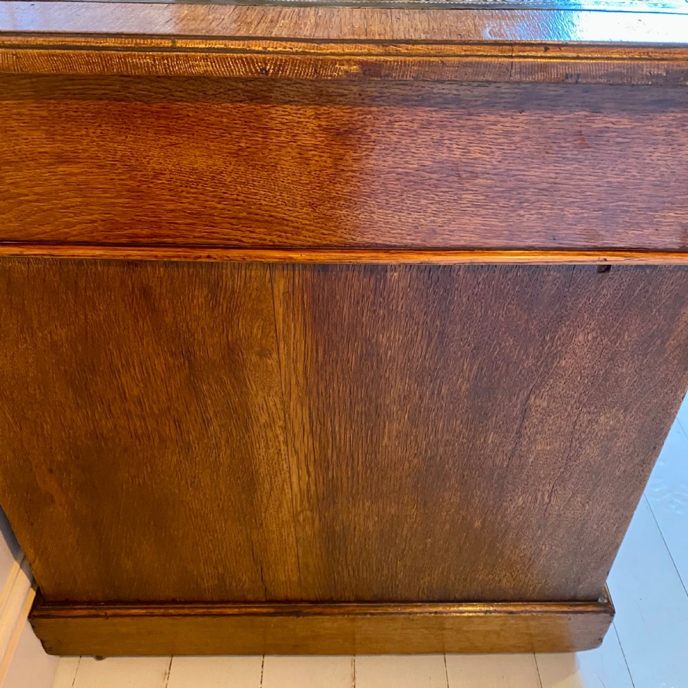 19th century oak pedestal desk View X