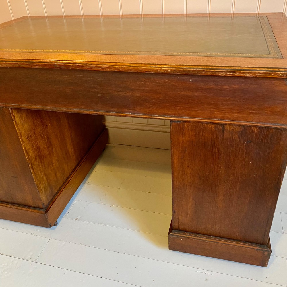 19th century oak pedestal desk View XI