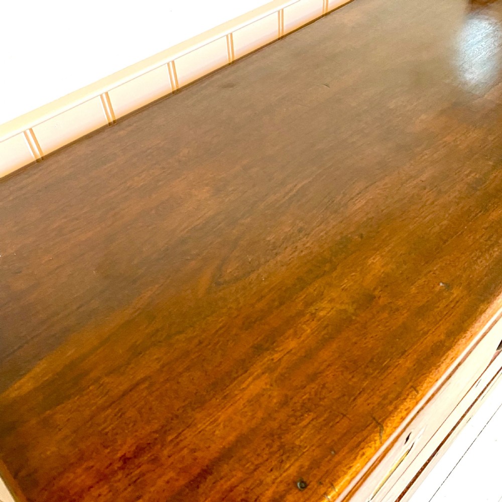 19th century mahogany campaign military chest of drawers View IV