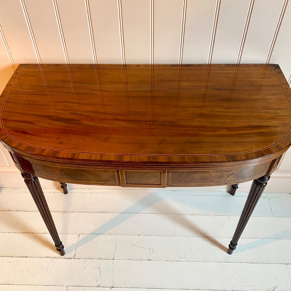19th century Demi lune tea table View IX