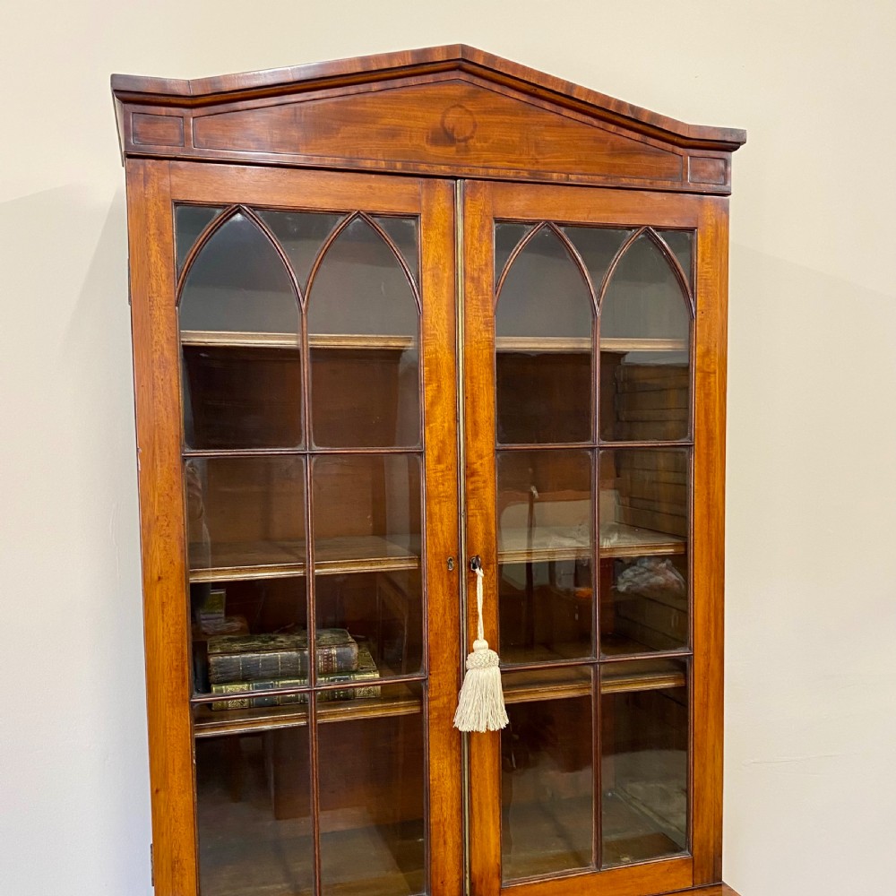 19th century mahogany secretaire bookcase  View XVII