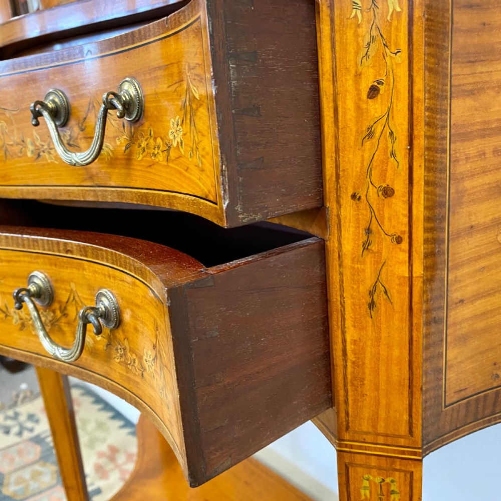 19th century satinwood inlaid display cabinet  View XV
