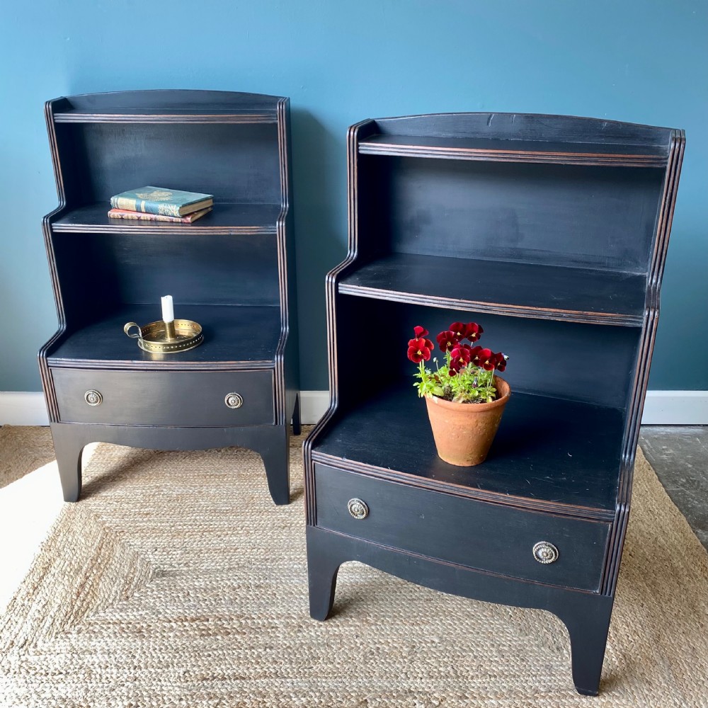 A pair of 19th century waterfall bookcases