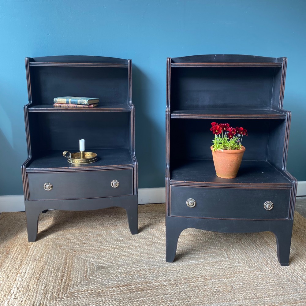 A pair of 19th century waterfall bookcases View II