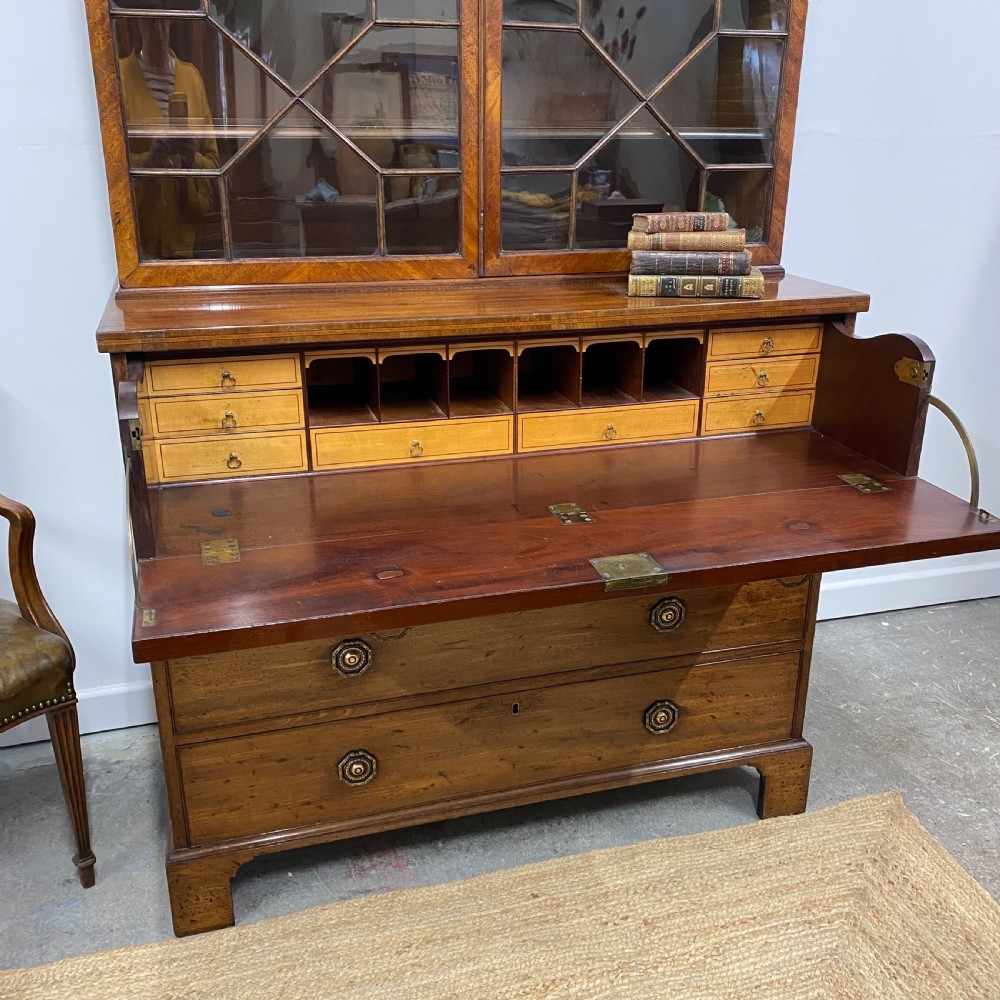 Georgian mahogany secretaire bookcase View III