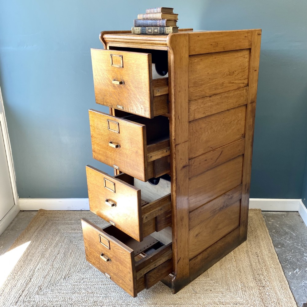 Edwardian oak filing cabinet