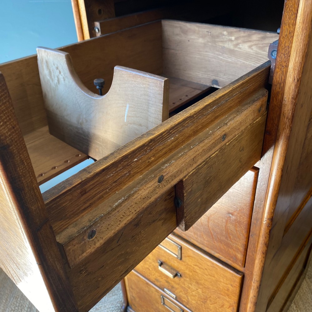 Edwardian oak filing cabinet View III