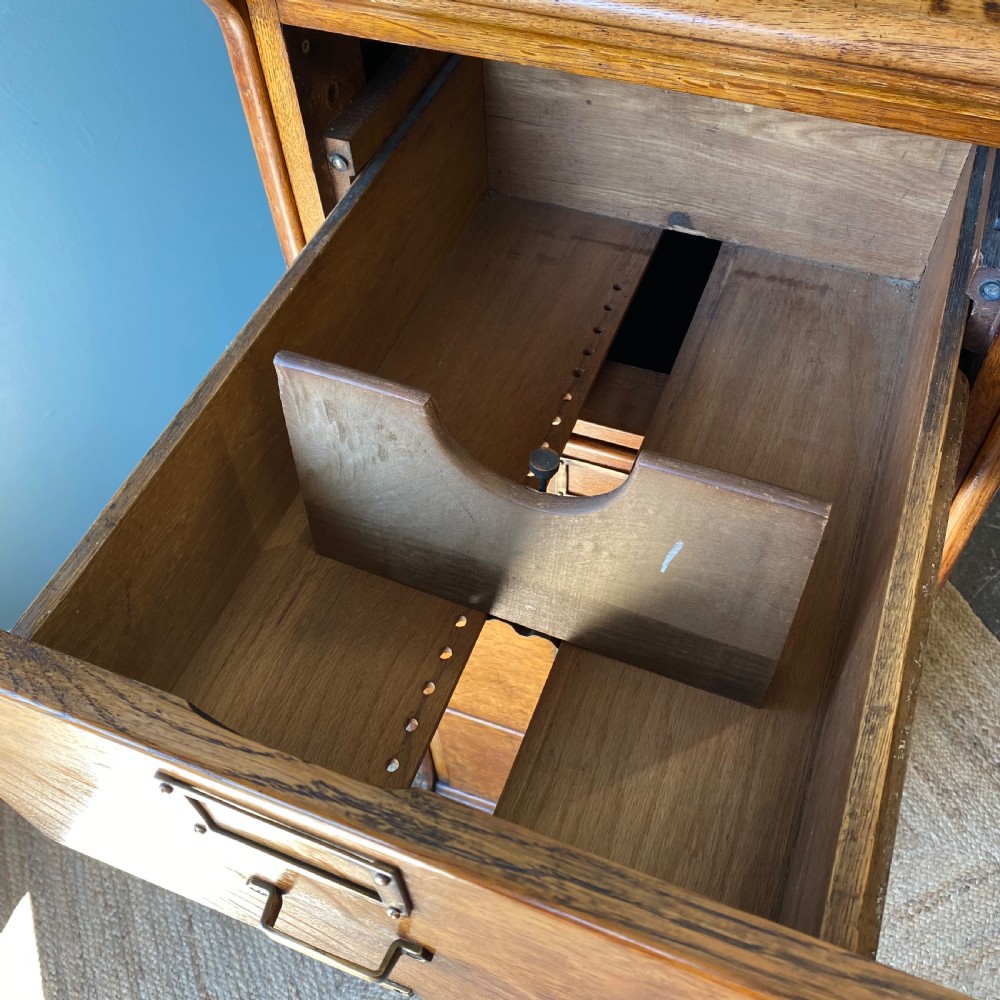 Edwardian oak filing cabinet View IV
