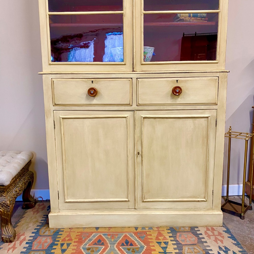 19th century painted glazed bookcase View II
