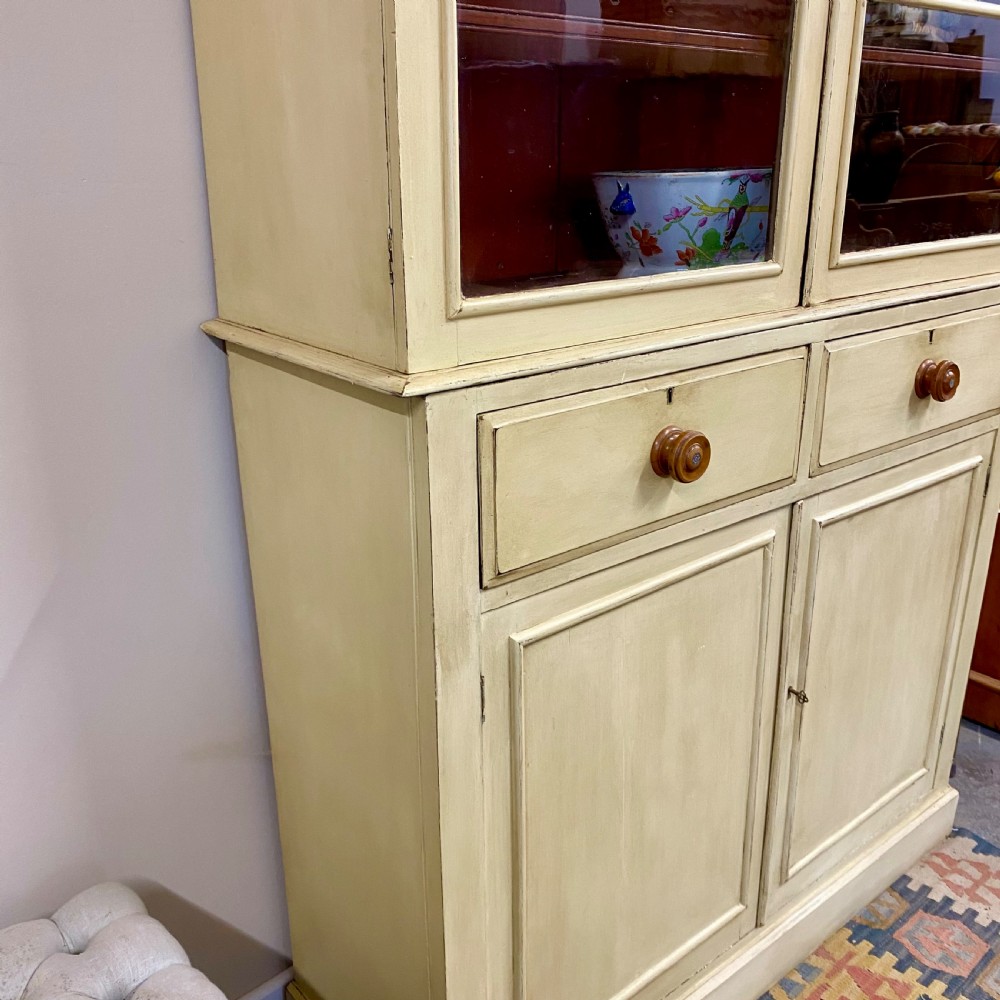 19th century painted glazed bookcase View X