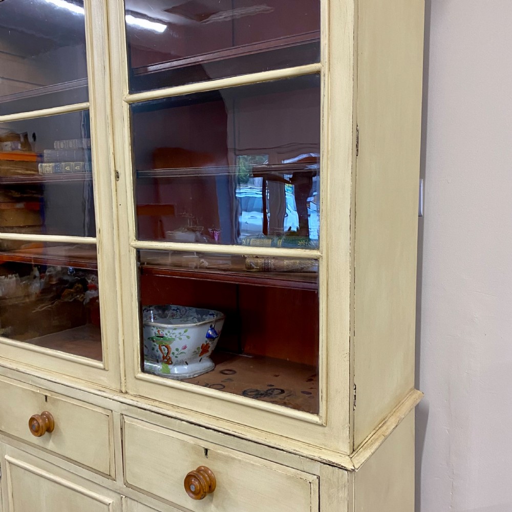 19th century painted glazed bookcase View XI