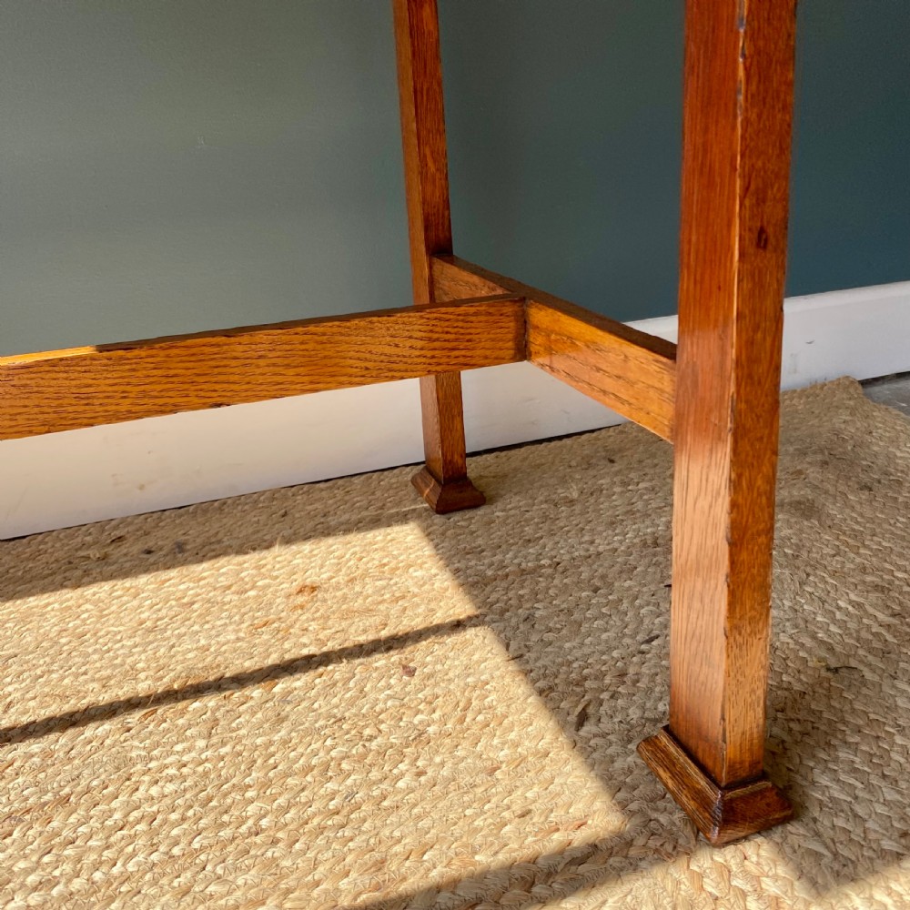 Arts and crafts oak writing side table  View III