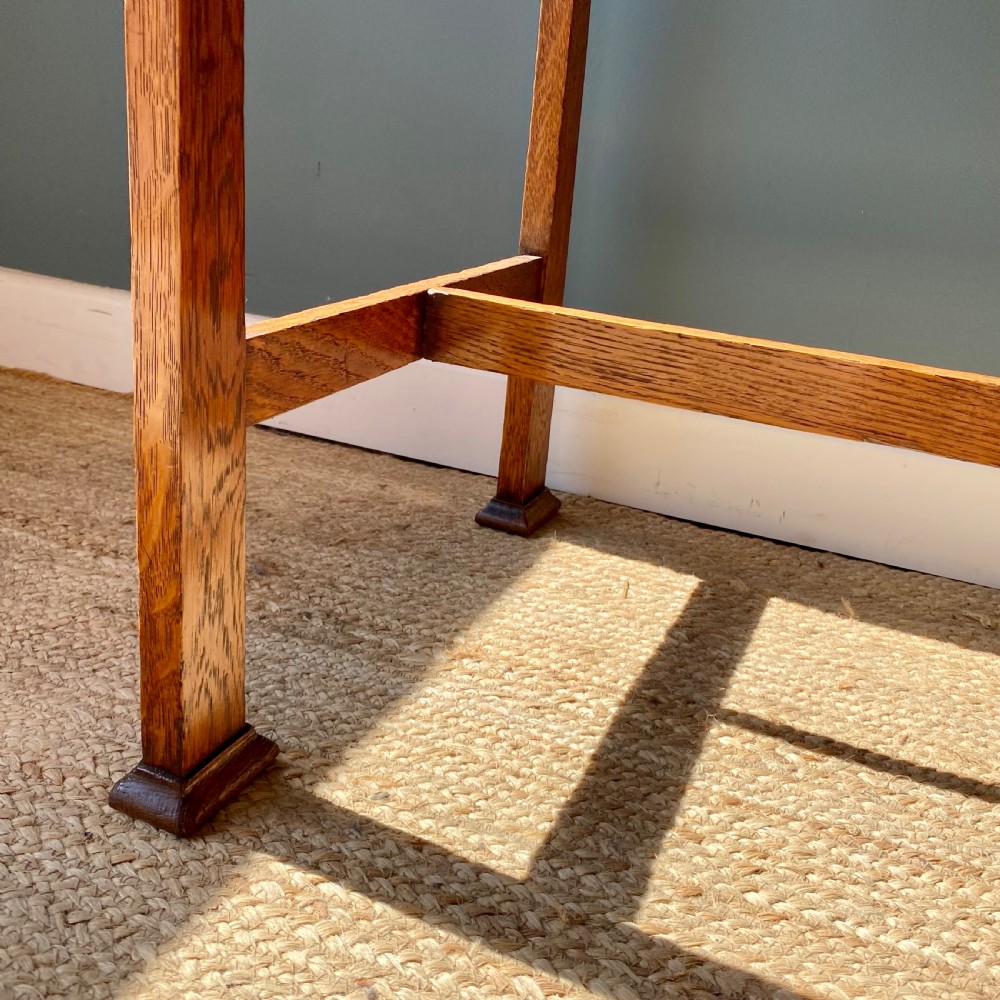 Arts and crafts oak writing side table  View V