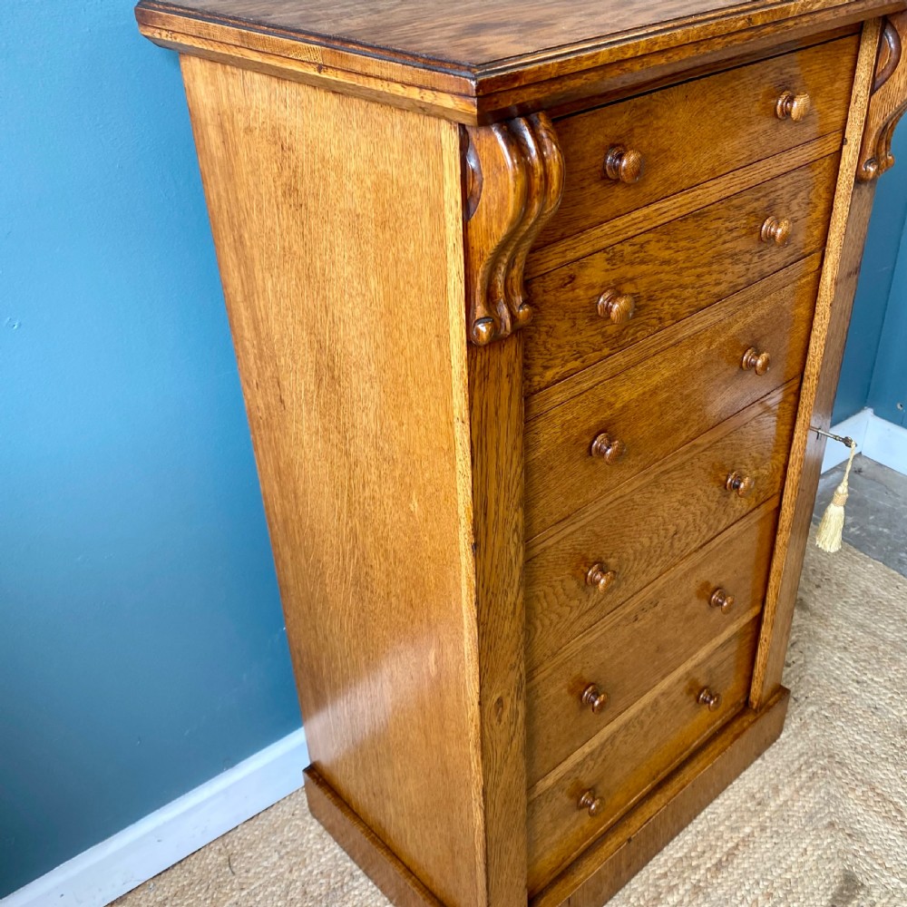 Mid 19th century oak Wellington chest View VIII