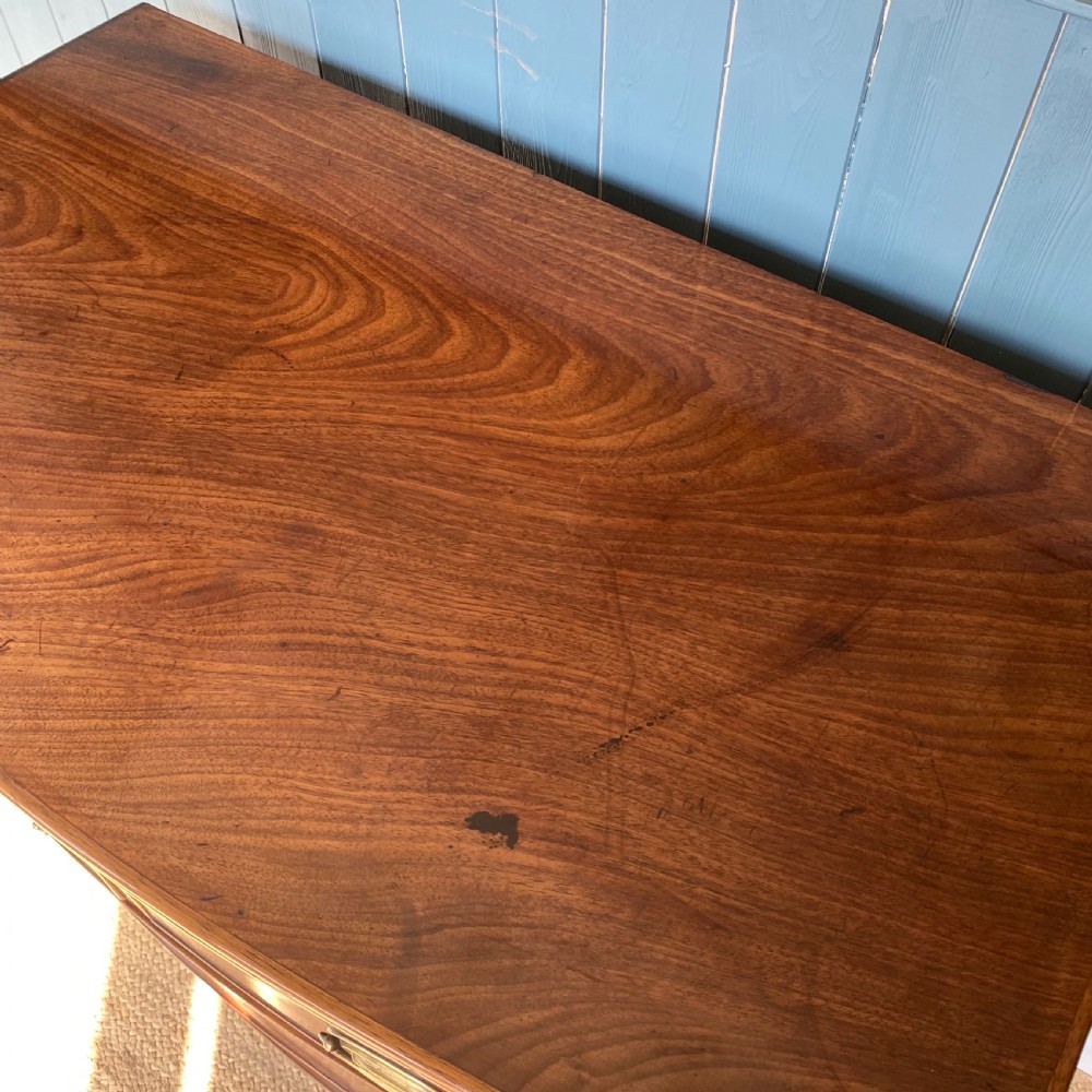 Regency mahogany bow front chest of drawers  View II