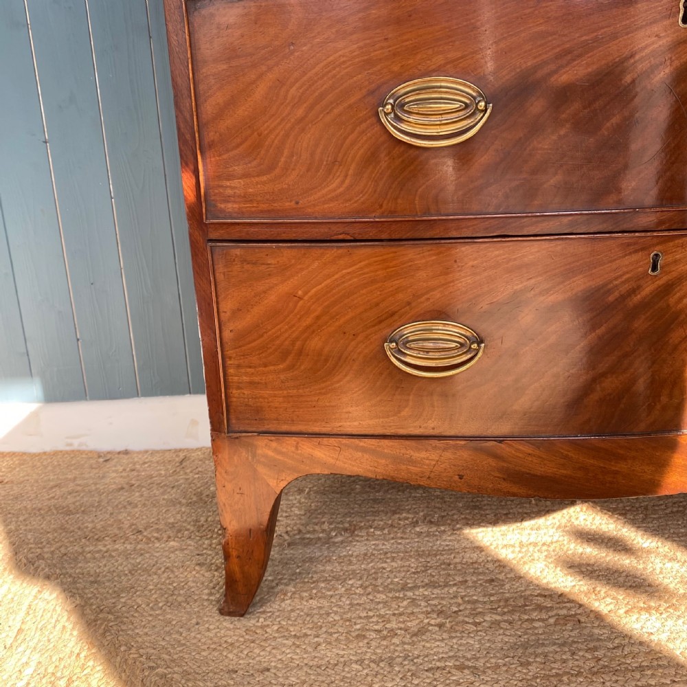 Regency mahogany bow front chest of drawers  View V