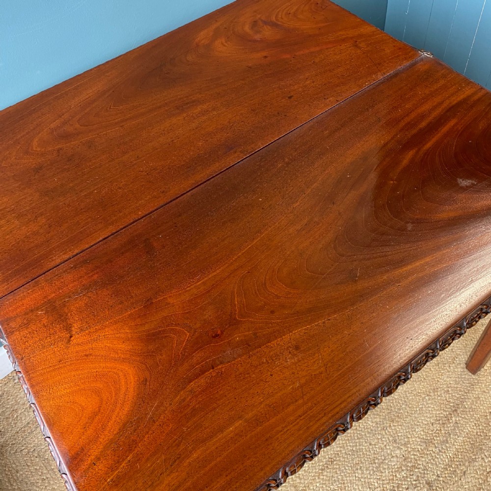 Georgian mahogany tea card table View V