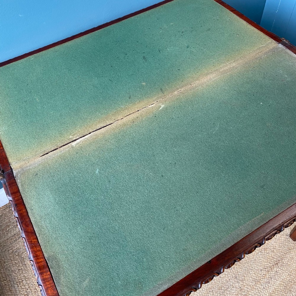 Georgian mahogany tea card table View IX