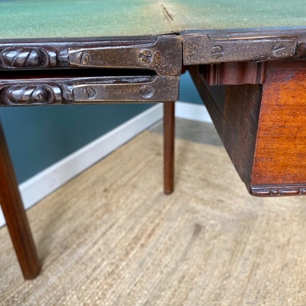 Georgian mahogany tea card table View XII
