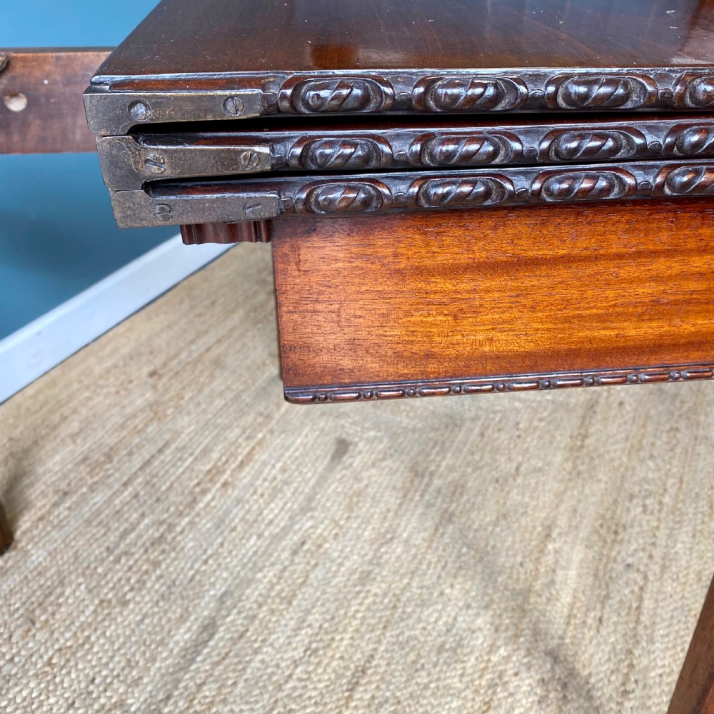 Georgian mahogany tea card table View XIV