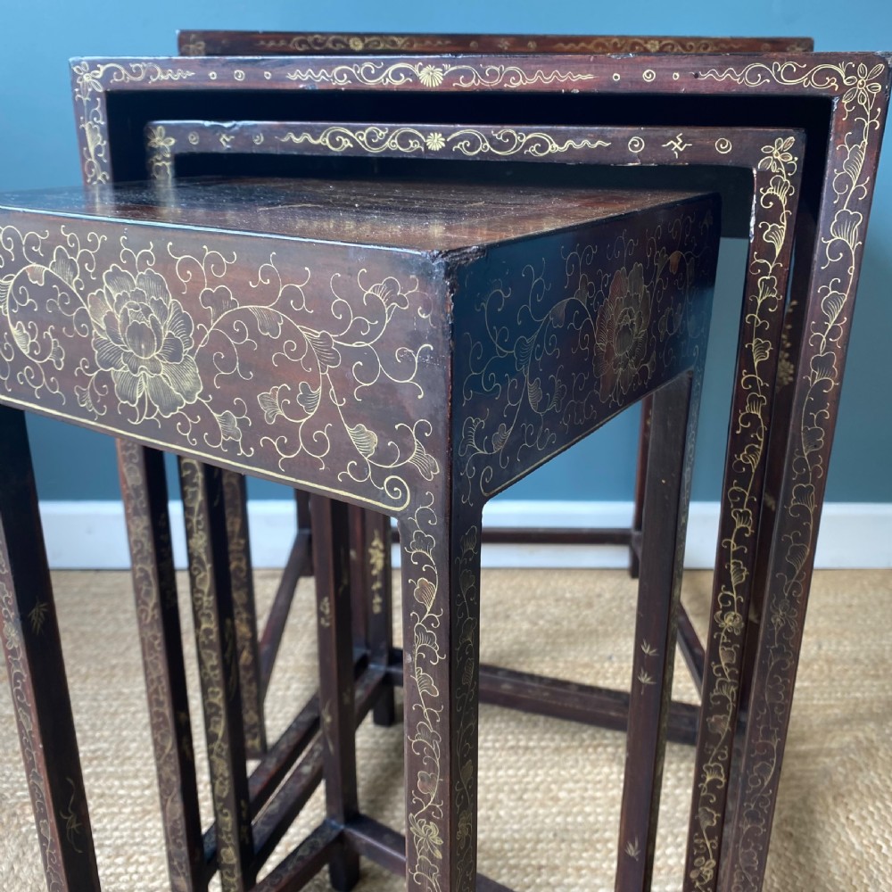 Edwardian chinoiserie nest of four tables View X