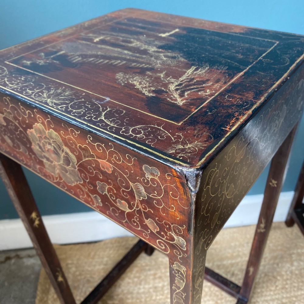 Edwardian chinoiserie nest of four tables View XIII