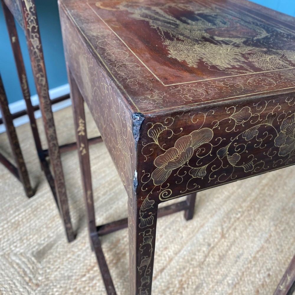 Edwardian chinoiserie nest of four tables View XIV