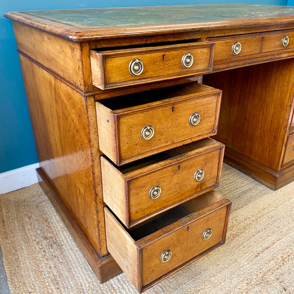 19th century walnut pedestal desk View IV
