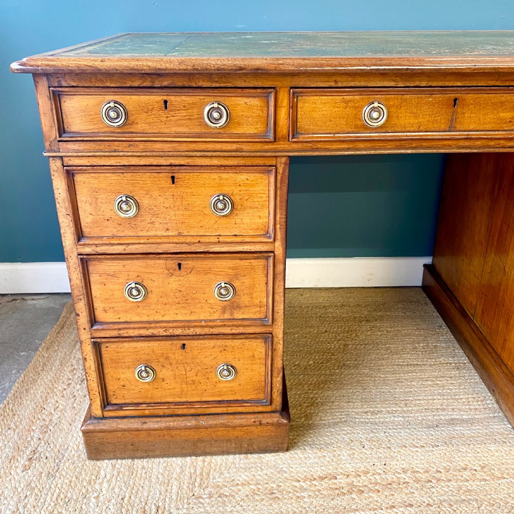 19th century walnut pedestal desk View V