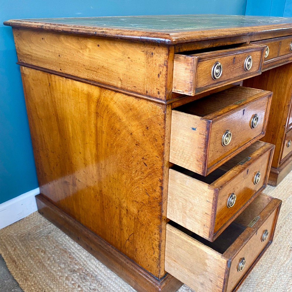 19th century walnut pedestal desk View VI