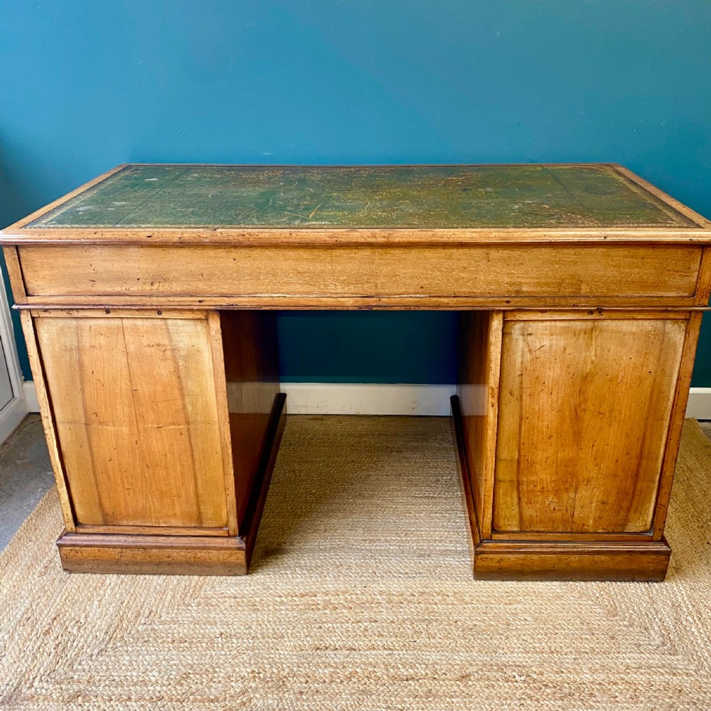 19th century walnut pedestal desk View VII