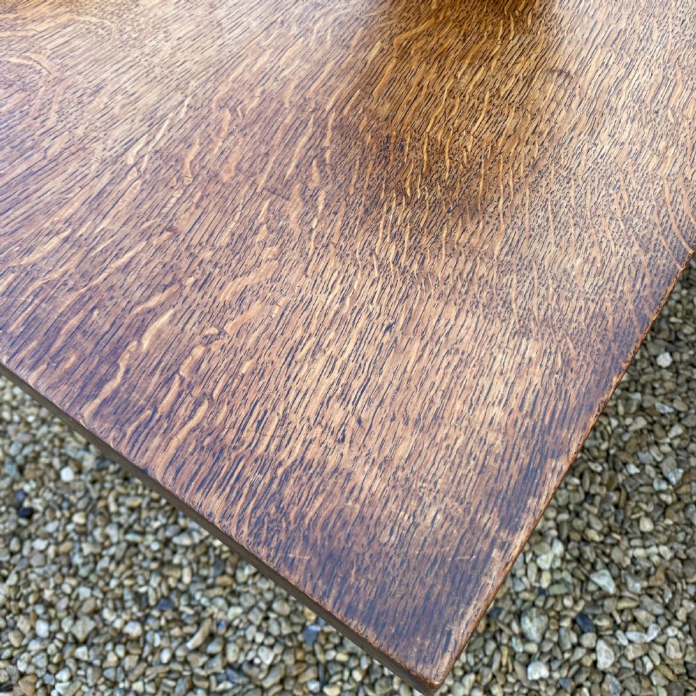 Arts and crafts oak dining table View VI