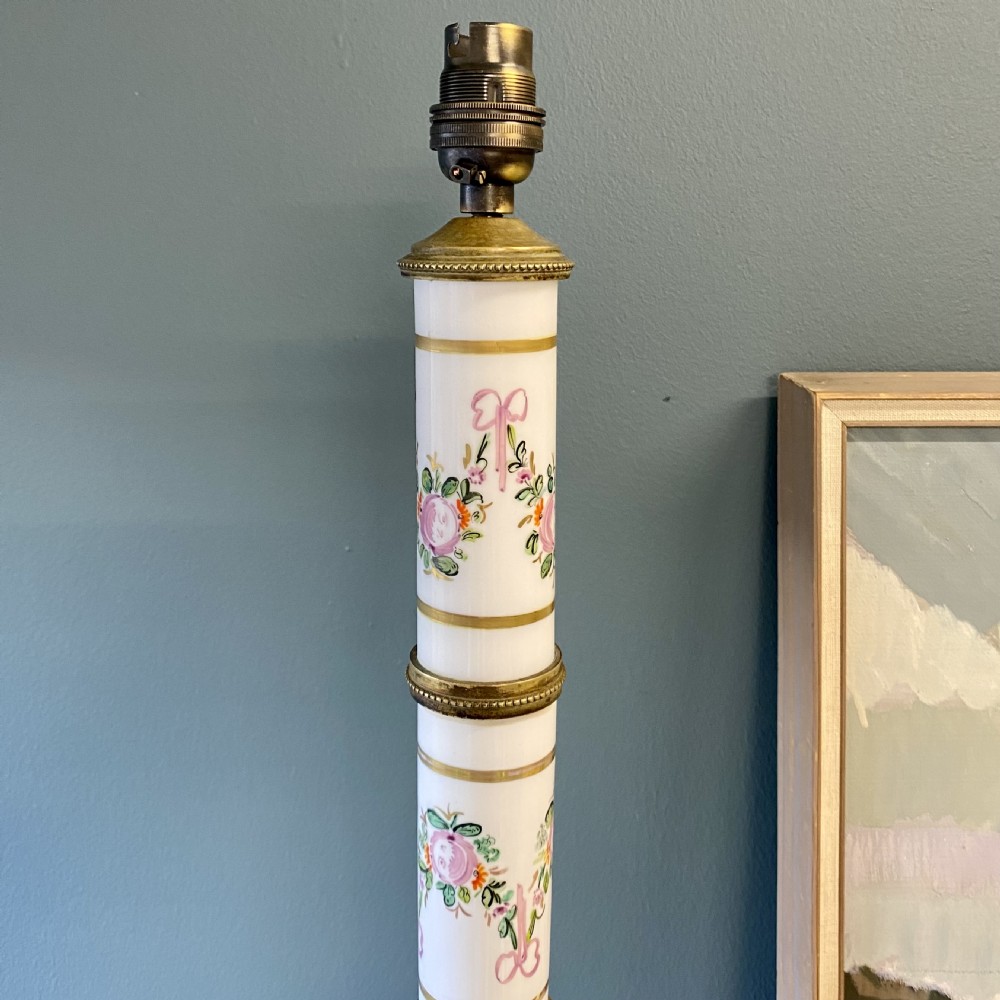 19th century porcelain and brass table lamp  View IV