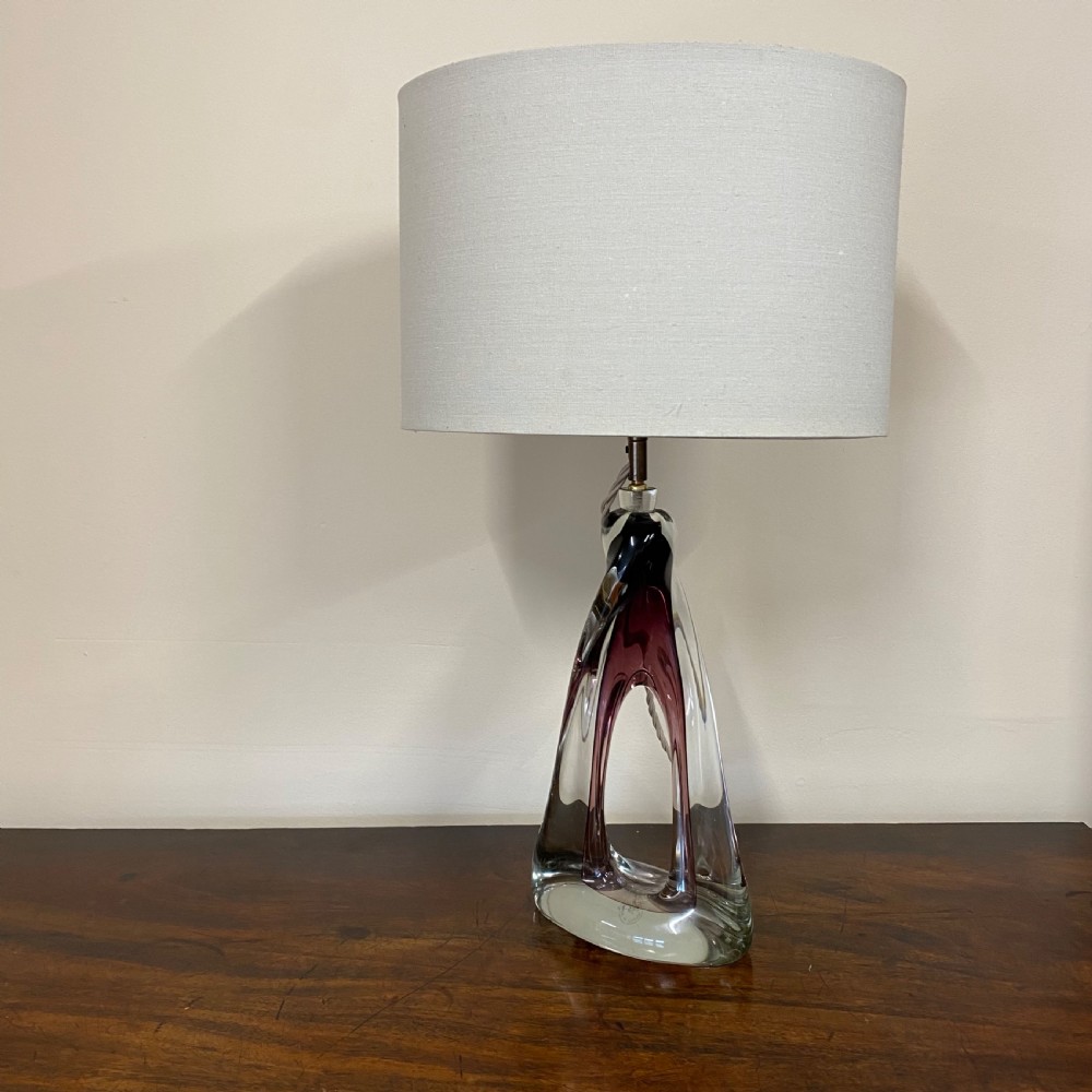 French Vannes glass table lamp View IV