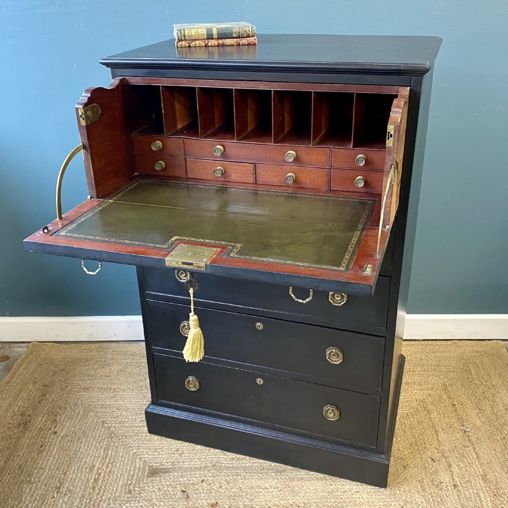 19th century painted secretaire chest of drawers 