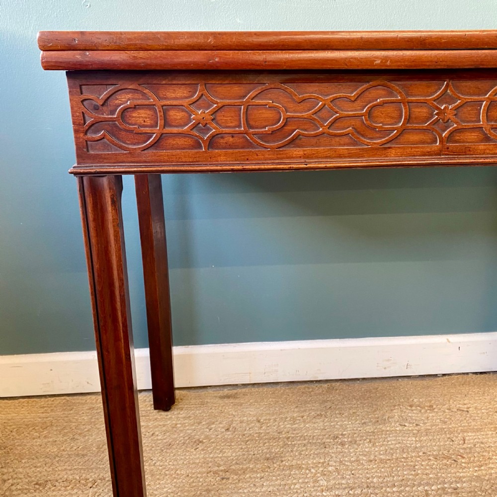 Georgian fold over mahogany tea table View III