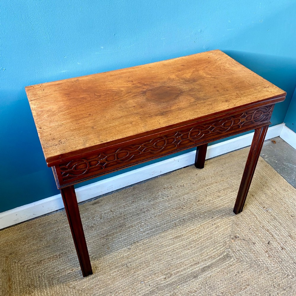 Georgian fold over mahogany tea table View V
