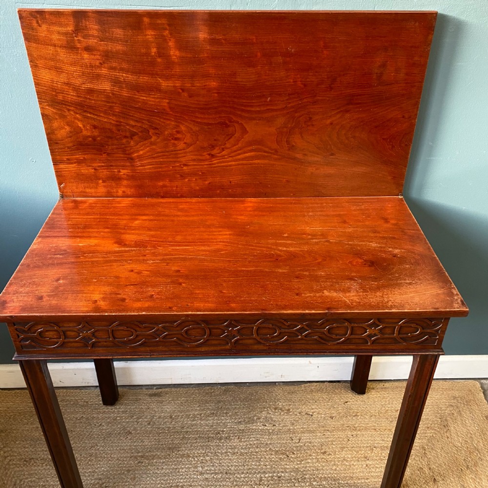 Georgian fold over mahogany tea table View VI