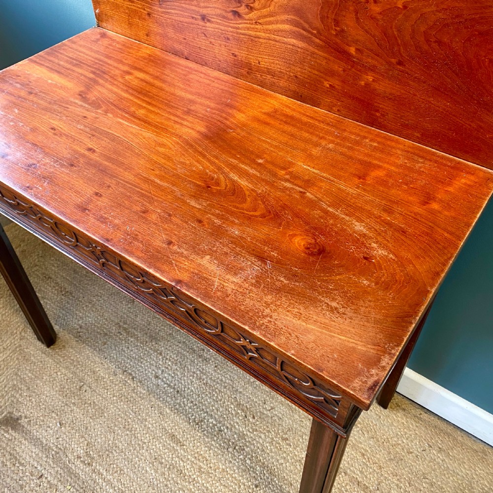 Georgian fold over mahogany tea table View VII