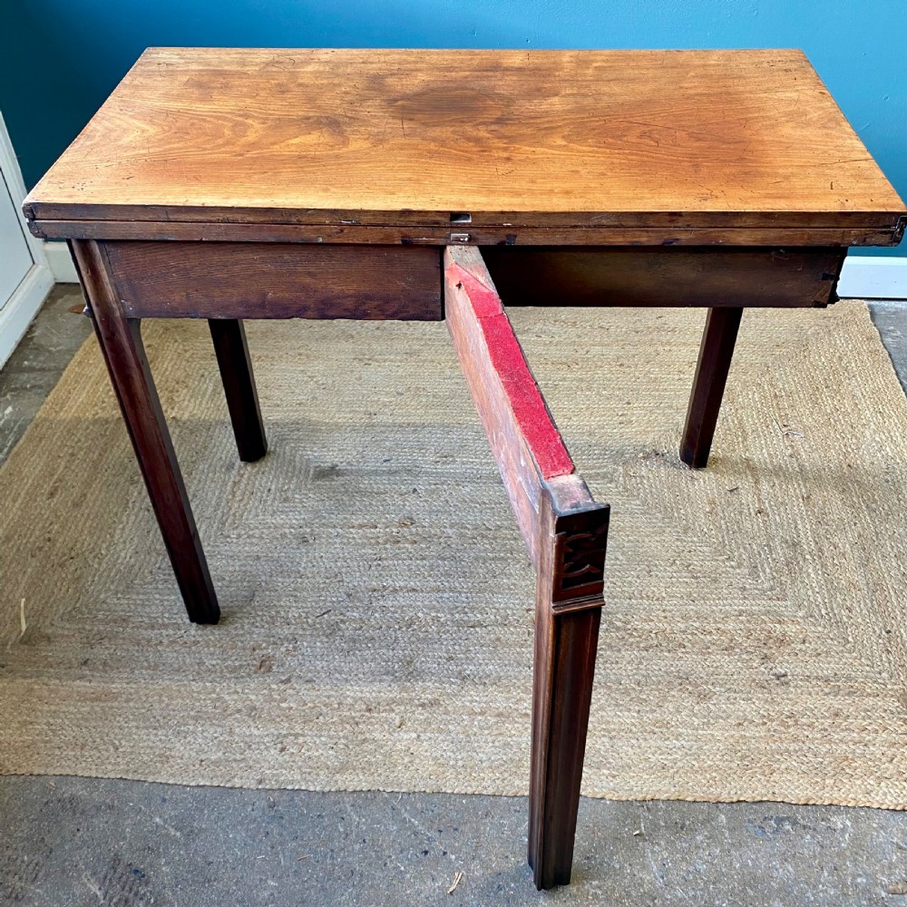 Georgian fold over mahogany tea table View VIII