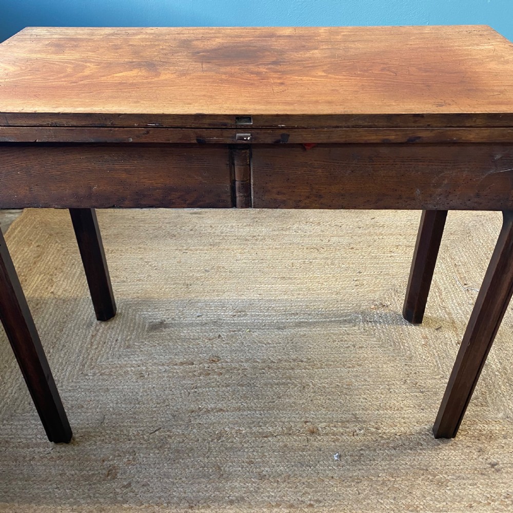 Georgian fold over mahogany tea table View XII